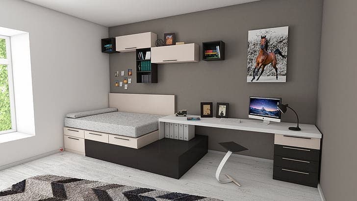 bedroom with desk