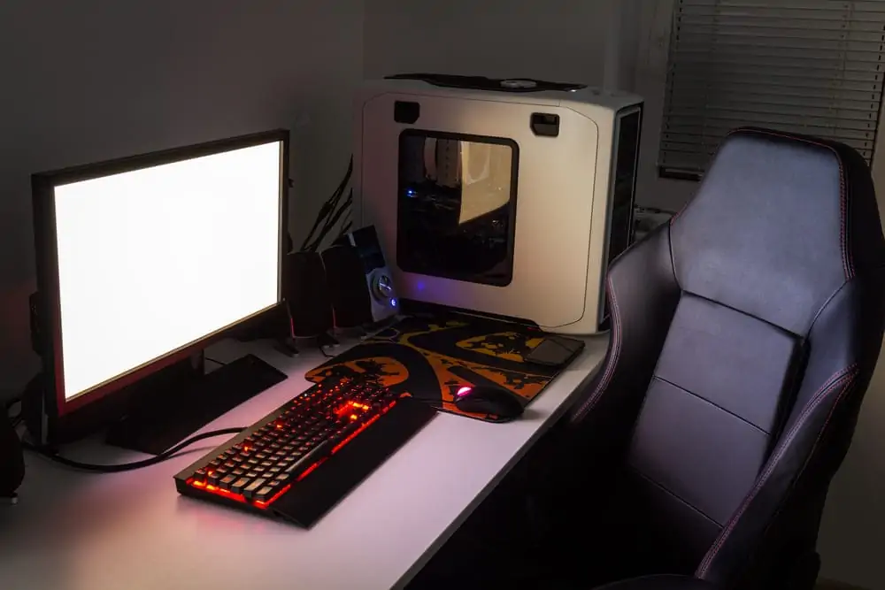 gaming setup with gaming chair