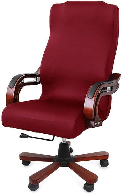 red Deisy Dee Slipcovers Cloth Universal Computer Office Rotating Stretch Polyester Desk Chair Cover C064