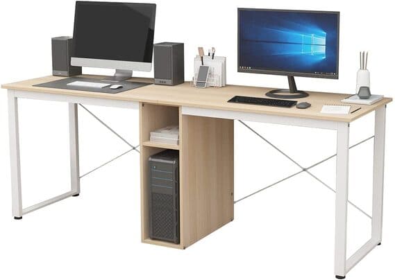 DlandHome Double Computer Storage Desk