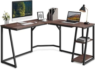 FITUEYES L-Shaped Office Desk with Storage