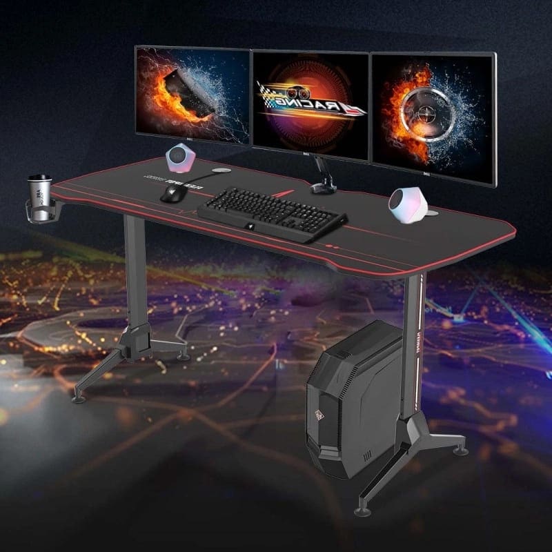 gaming desk with mouse pad
