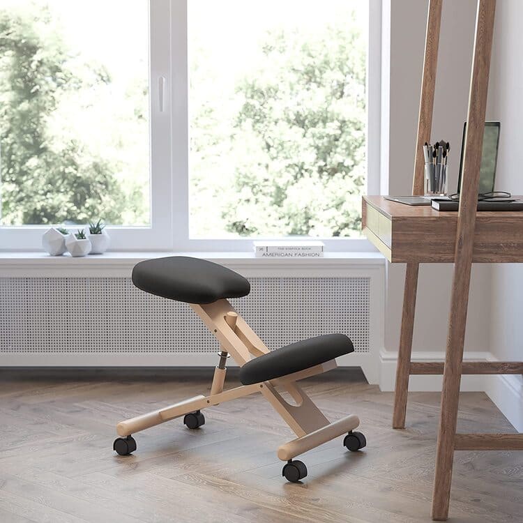 Flash Furniture Mobile Wooden Ergonomic Kneeling Office Chair