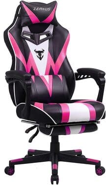 Gaming chair with Footrest, Light Pink